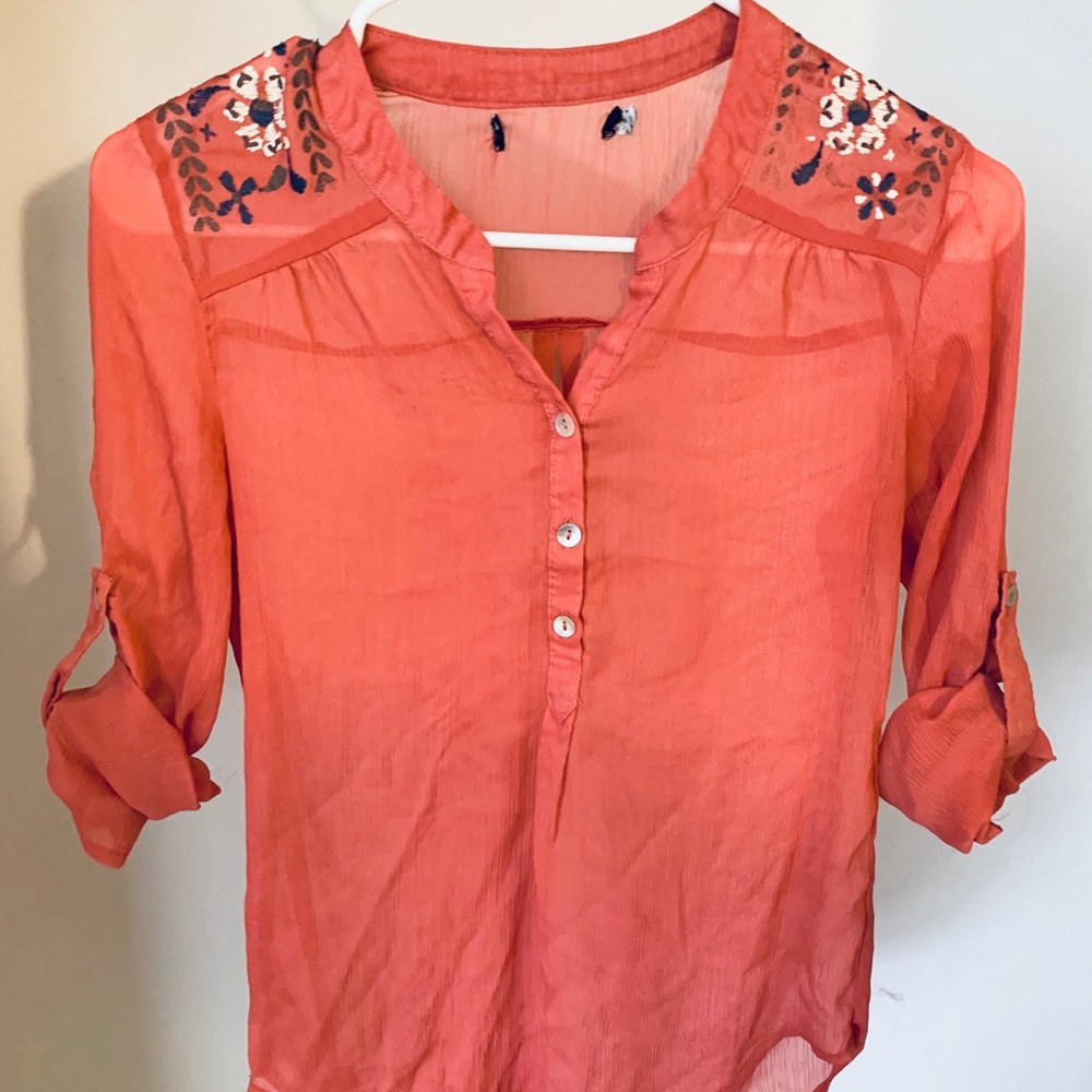 Peach Sheer Blouse
